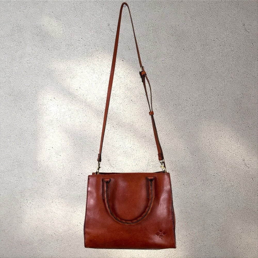 Patricia Nash Woven Plaid Mozia Satchel Brown Top Handle Bag Detachable Strap - Picture 6 of 8